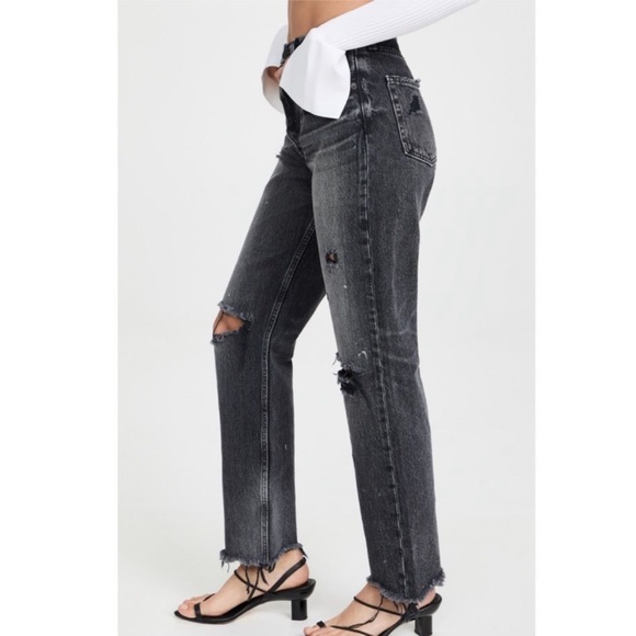 MOUSSY VINTAGE MV Odessa Wide Straight Jeans Black, SIZE 30 0894 - Picture 3 of 13